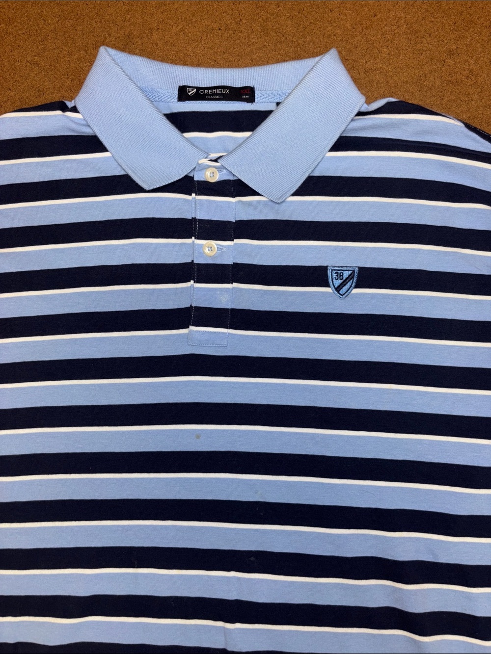Daniel Cremieux XXL Navy & Light Blue Striped Polo Shirt